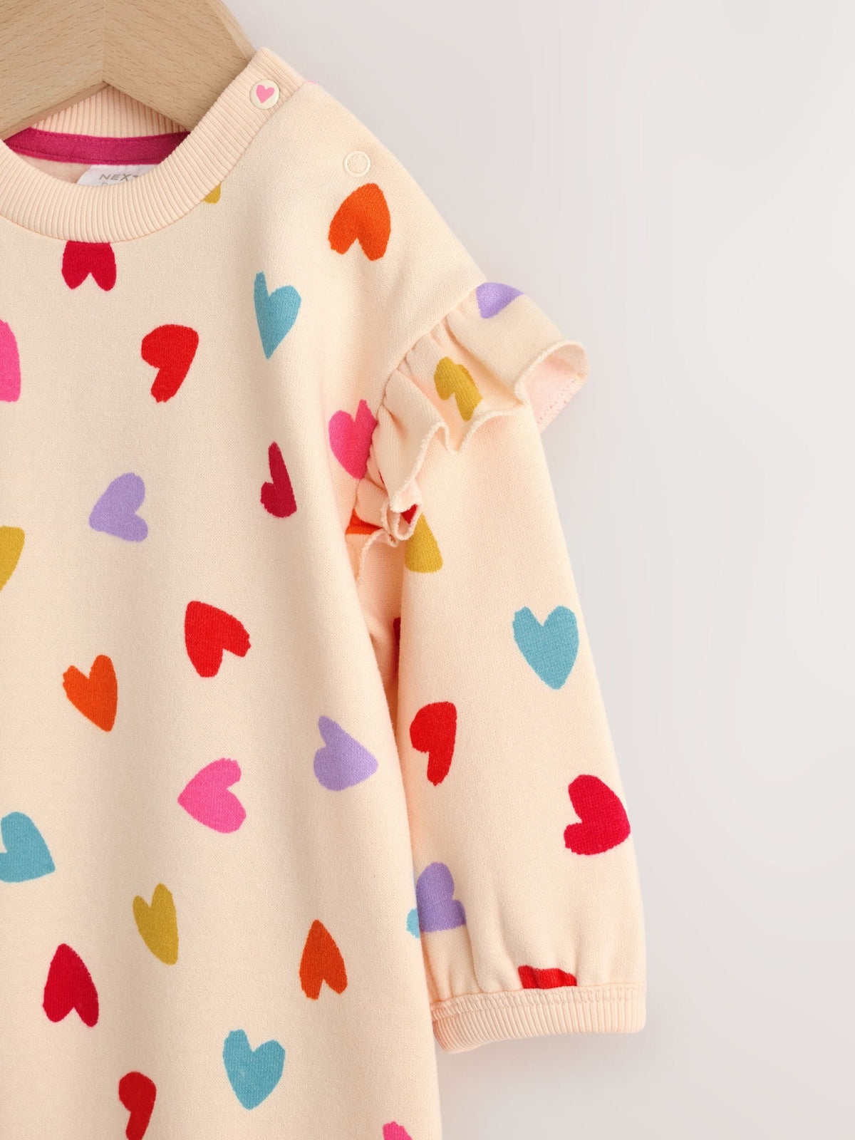 Ecru Bright Heart Sweat Baby Romper (0mths-2yrs)