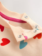 Ecru Bright Heart Sweat Baby Romper (0mths-2yrs)