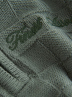 Green Textured Knitted Zip Neck Polo Shirt (3mths-7yrs)