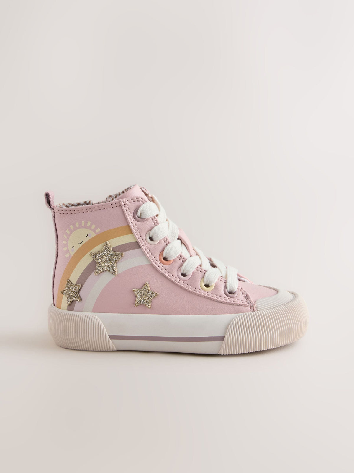 Pink Rainbow High Top Trainers