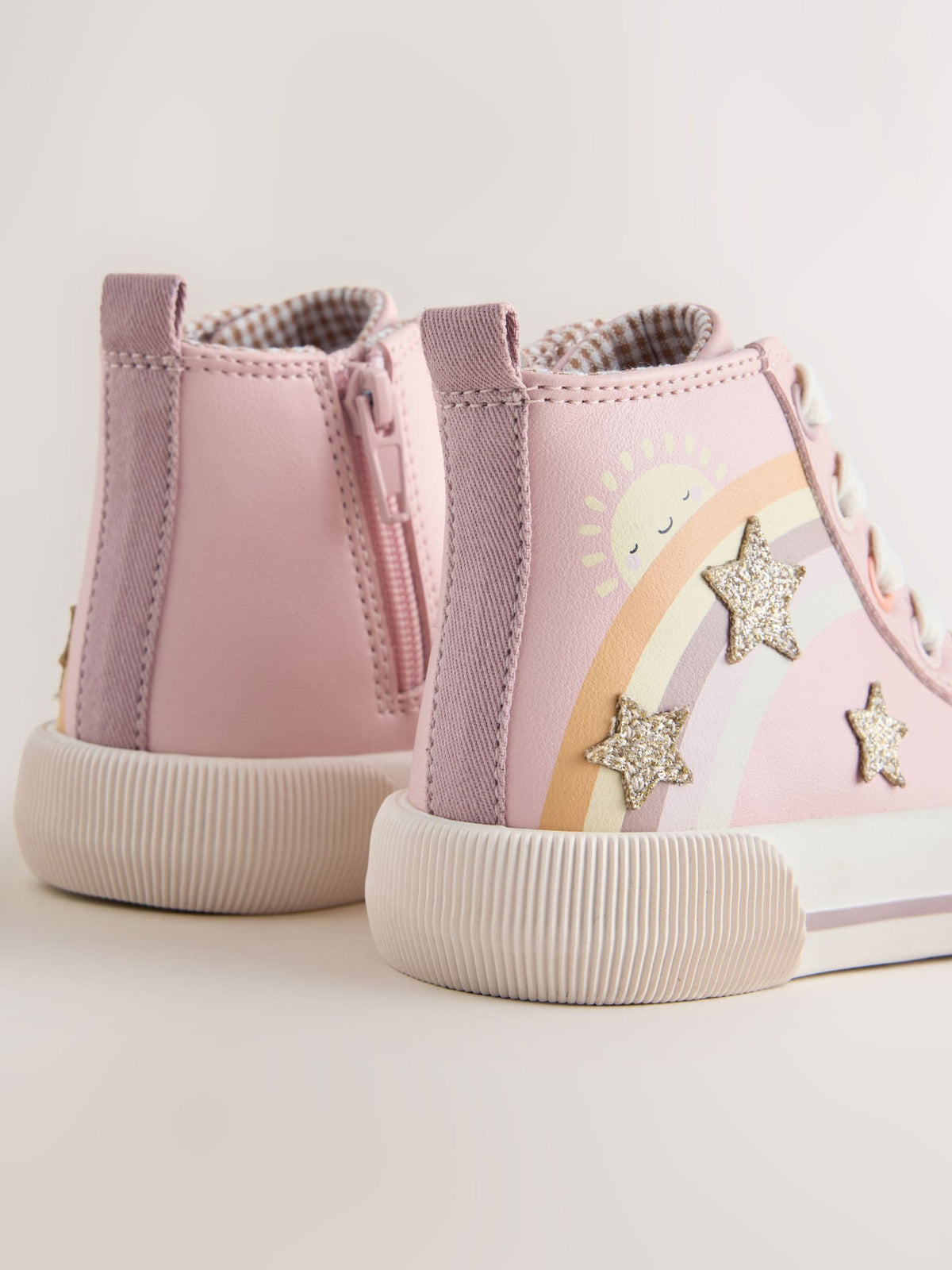 Pink Rainbow High Top Trainers