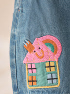 Denim Stripe T-Shirt Dungaree and Tights Set (3mths-7yrs)