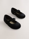 Black Velvet Mary Jane Touch Fastening Occasion Shoes