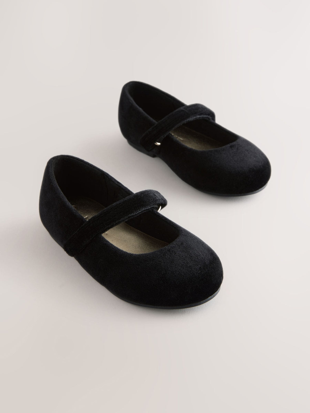 Black Velvet Mary Jane Touch Fastening Occasion Shoes