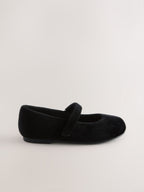 Black Velvet Mary Jane Touch Fastening Occasion Shoes