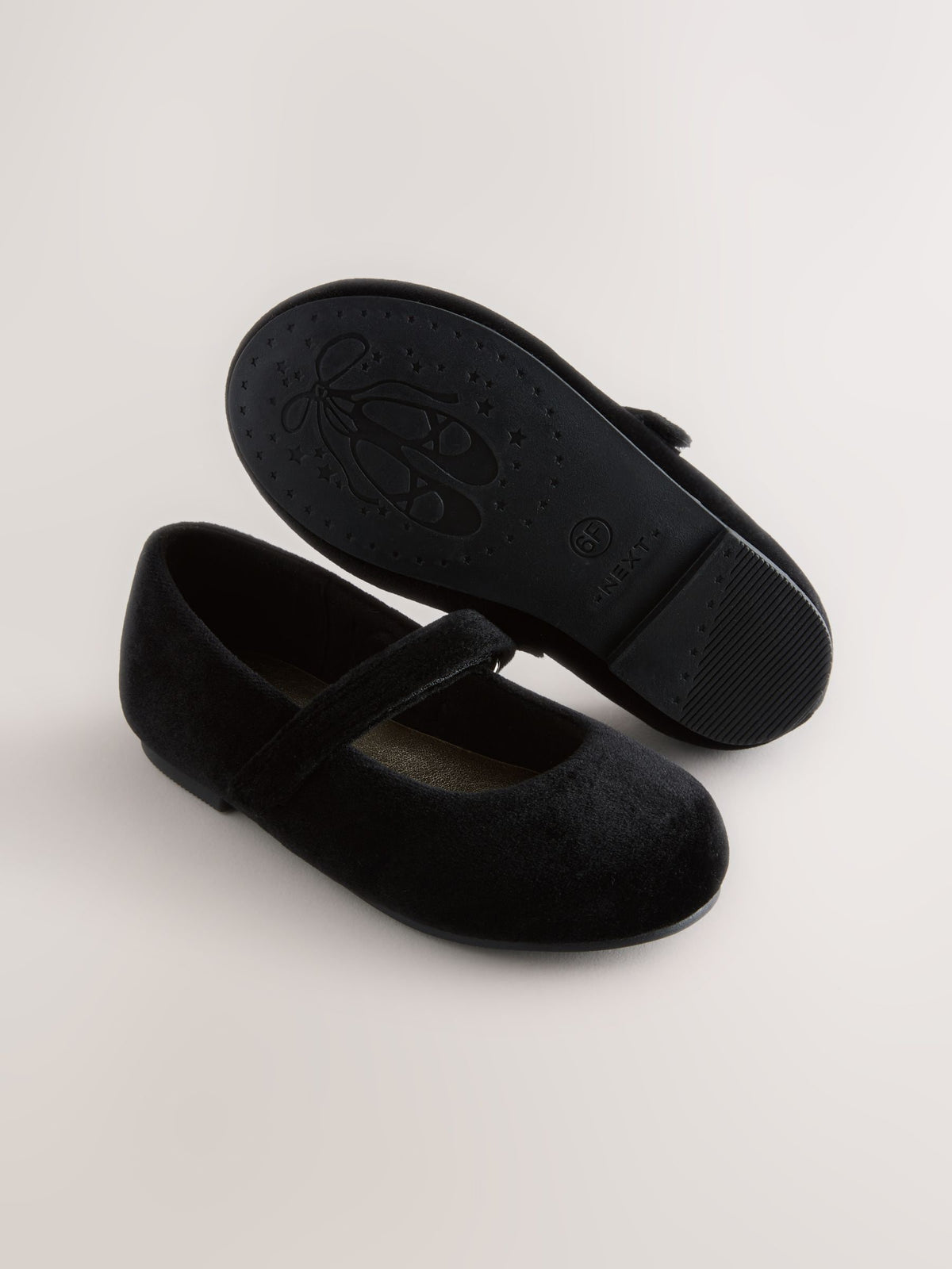 Black Velvet Mary Jane Touch Fastening Occasion Shoes
