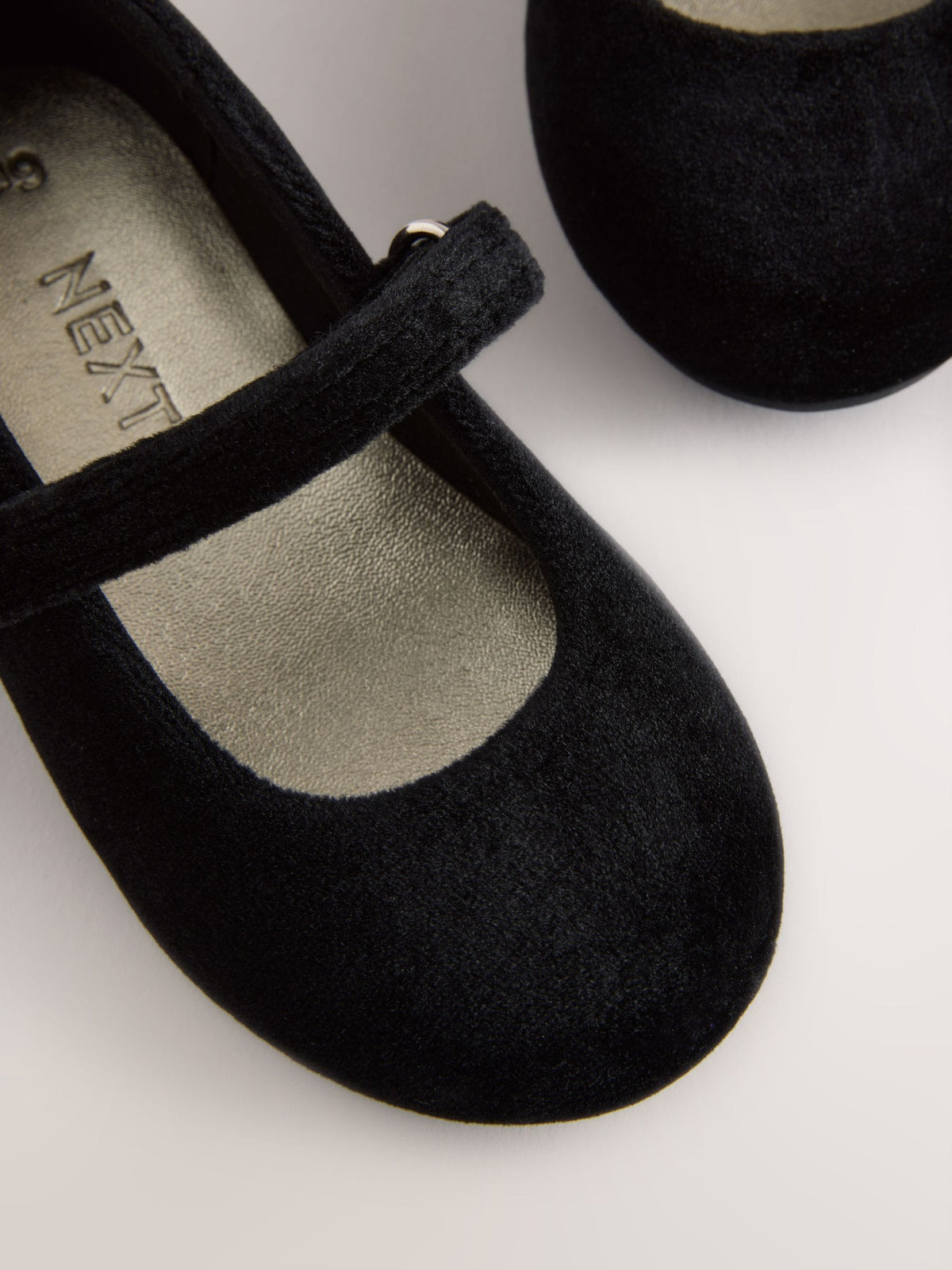 Black Velvet Mary Jane Touch Fastening Occasion Shoes