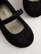 Black Velvet Mary Jane Touch Fastening Occasion Shoes