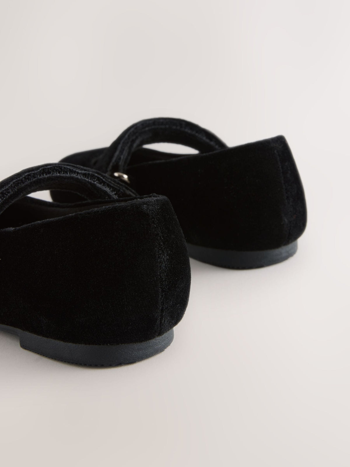 Black Velvet Mary Jane Touch Fastening Occasion Shoes