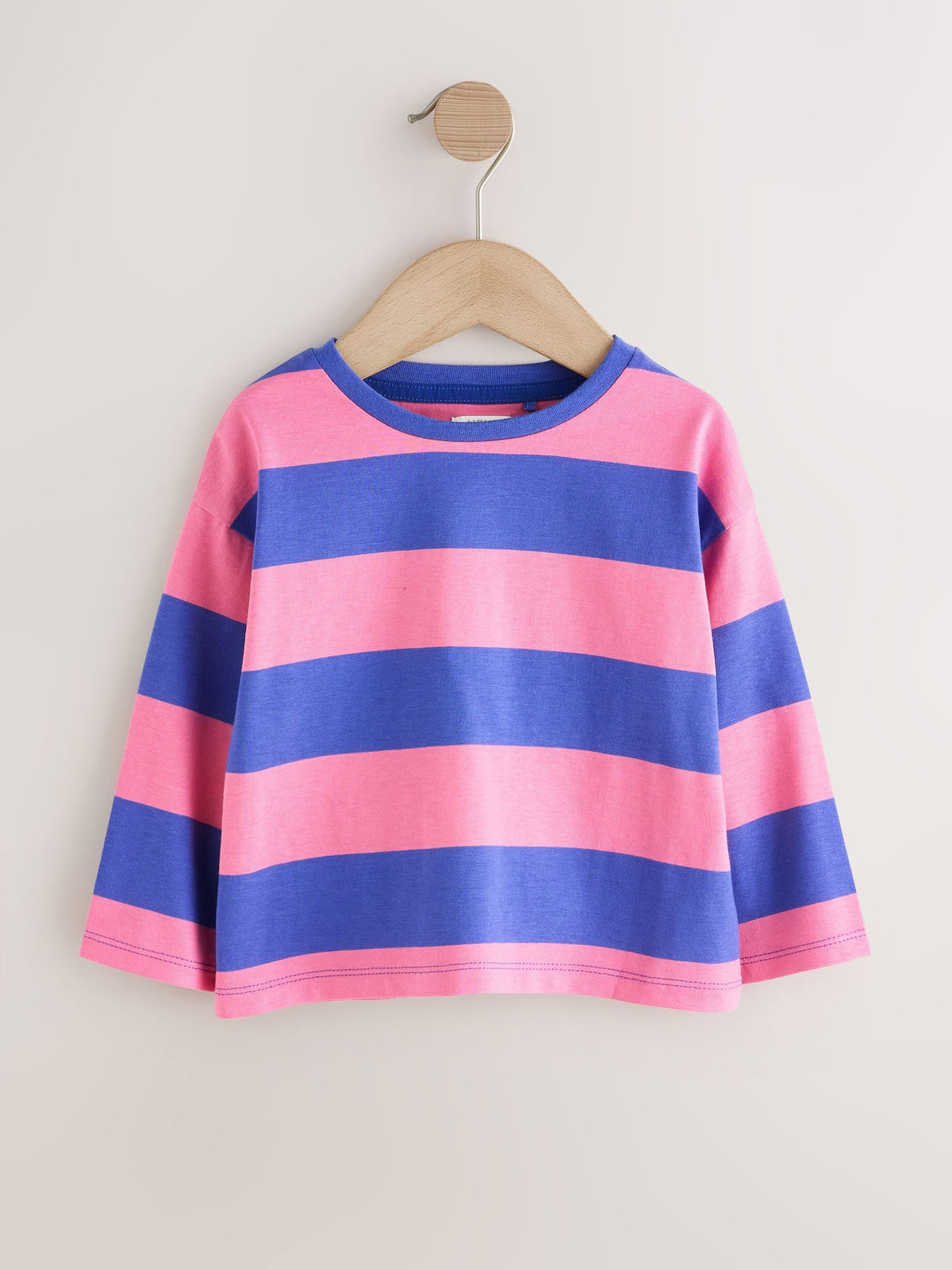 Blue/Pink Stripe Embroidered Denim Dungaree Set (3mths-7yrs)