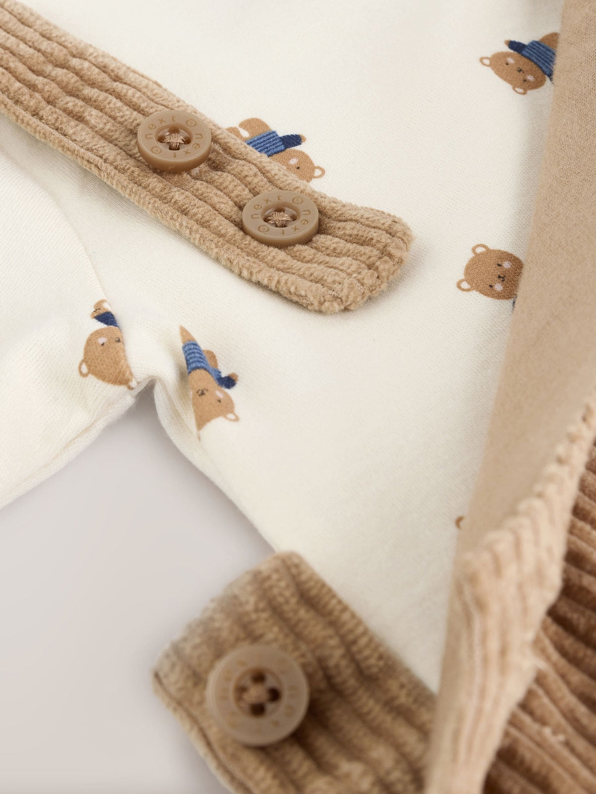Tan Brown Bear Cord Dungarees and Bodysuit Baby Set (0mths-3yrs)