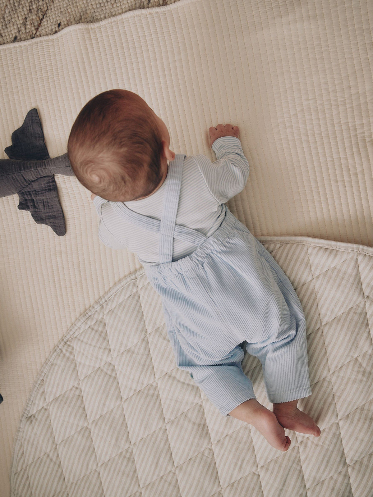 Blue Plain Cord Dungaree and Bodysuit Baby Set (0mths-2yrs)
