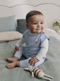 Blue Baby Knit Vest, Bodysuit and Trousers Set (0mths-3yrs)