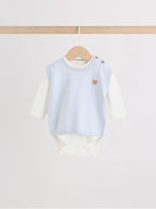 Blue Baby Knit Vest, Bodysuit and Trousers Set (0mths-3yrs)