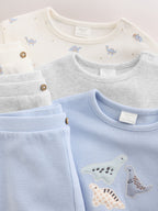 Blue Dinosaur Baby Top and Leggings Set 6 Piece (0mths-3yrs)