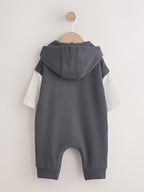 Charcoal Grey Hooded Sweat Baby Romper (0mths-3yrs)