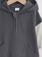 Charcoal Grey Hooded Sweat Baby Romper (0mths-3yrs)