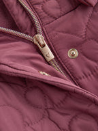 Dark Pink Shower Resistant Skirted Quilted Coat (3mths-7yrs)