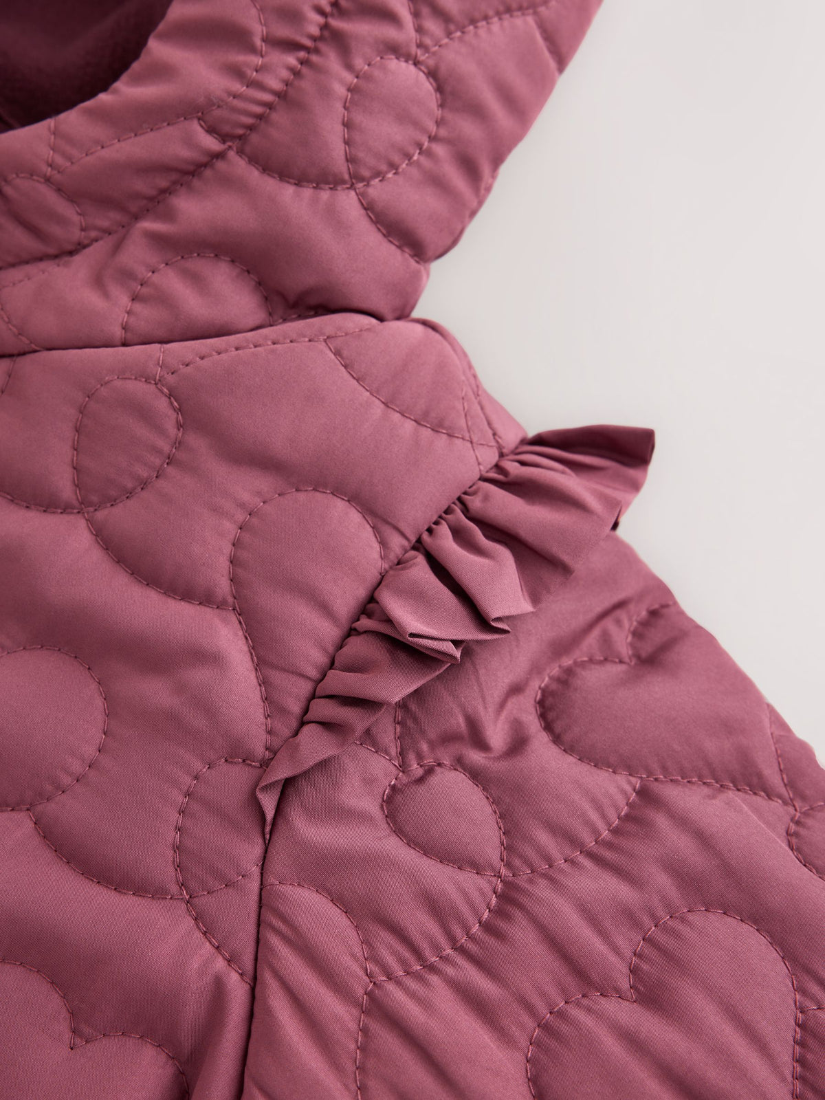 Dark Pink Shower Resistant Skirted Quilted Coat (3mths-7yrs)