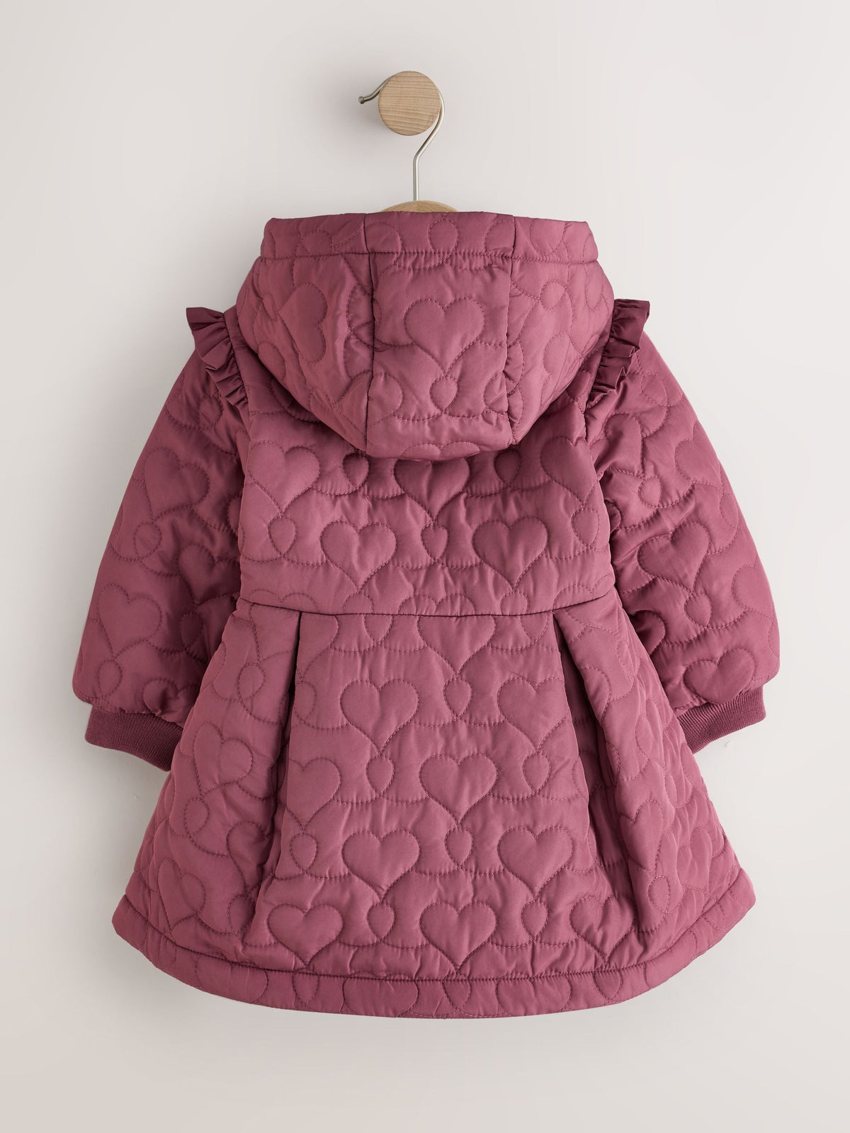Dark Pink Shower Resistant Skirted Quilted Coat (3mths-7yrs)
