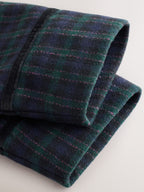 Navy Check Wool Blend Coat with Bow Details (3mths-8yrs)