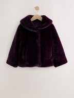 Dark Purple Faux Fur Coat (3-16yrs)