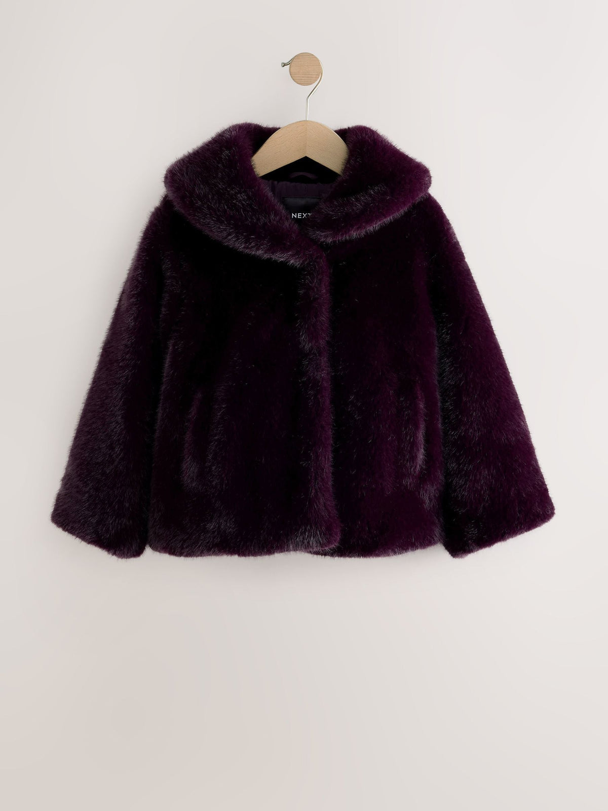 Dark Purple Faux Fur Coat (3-16yrs)