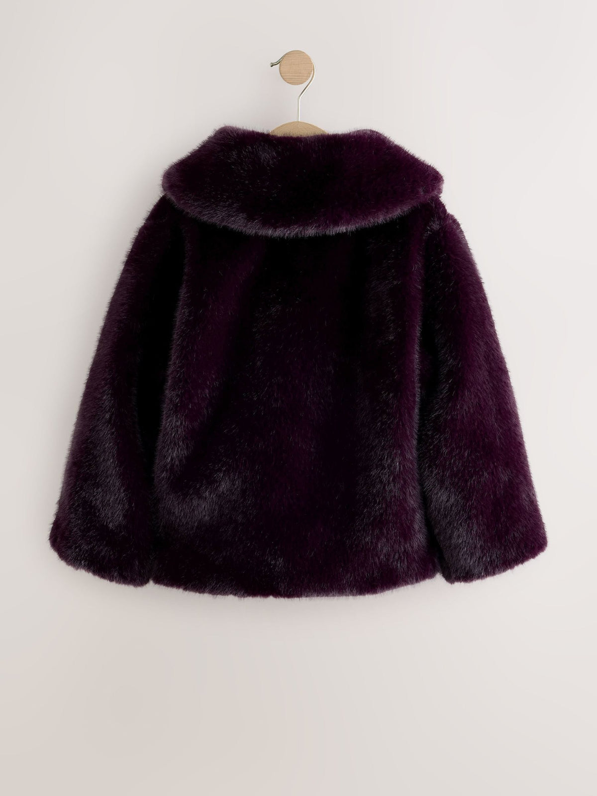 Dark Purple Faux Fur Coat (3-16yrs)
