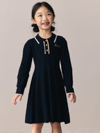 Baker by Ted Baker Navy Cable Knit Collared Dress