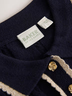 Baker by Ted Baker Navy Cable Knit Collared Dress