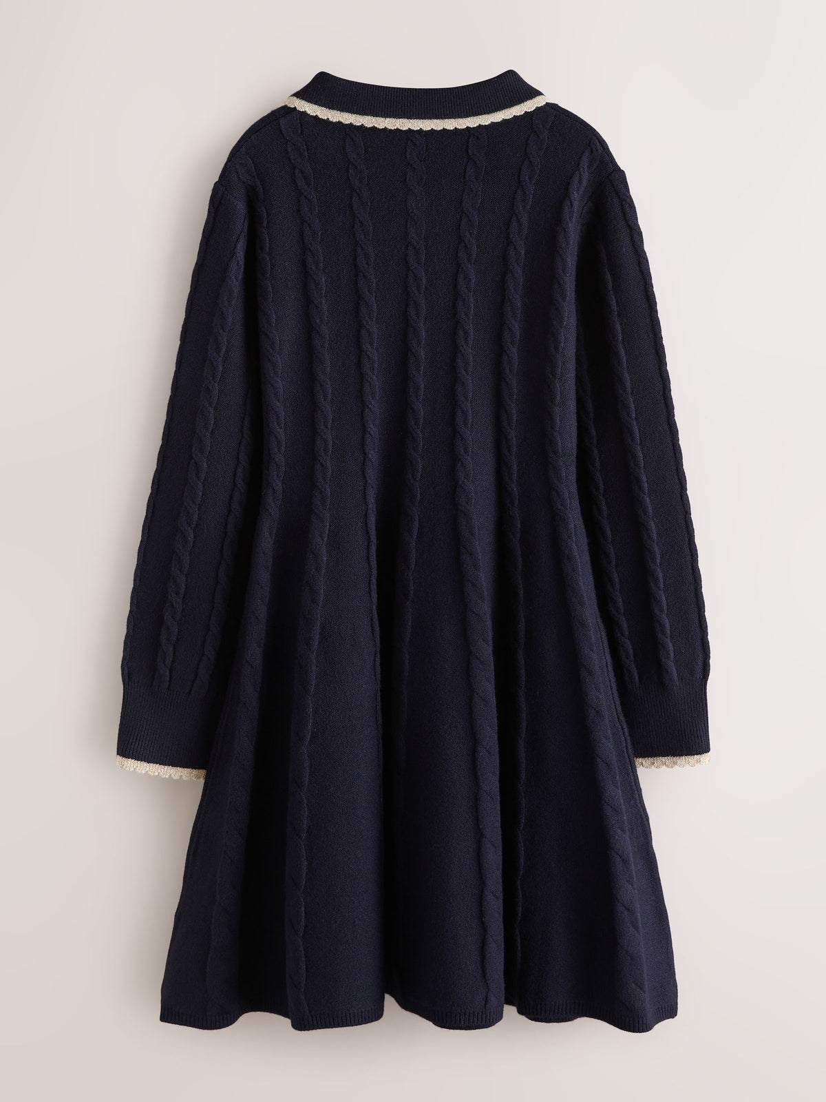 Baker by Ted Baker Navy Cable Knit Collared Dress