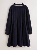 Baker by Ted Baker Navy Cable Knit Collared Dress
