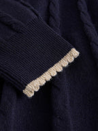 Baker by Ted Baker Navy Cable Knit Collared Dress