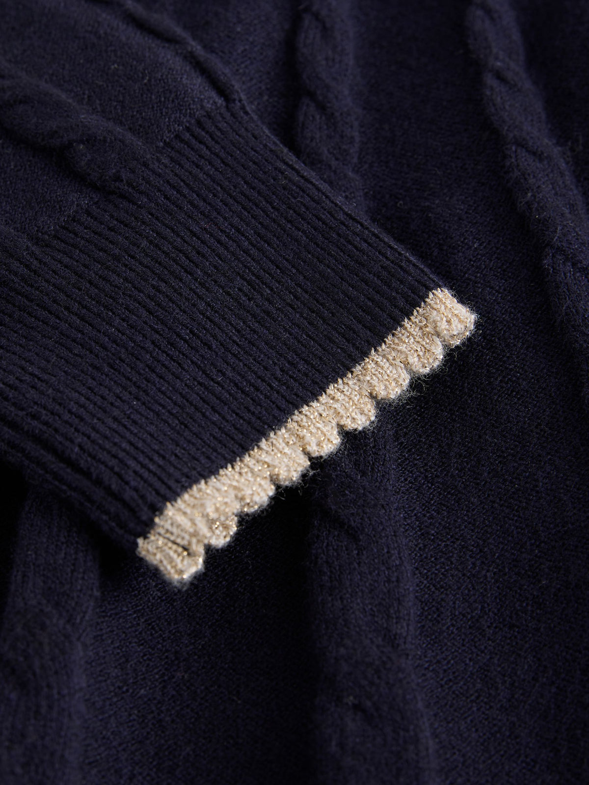 Baker by Ted Baker Navy Cable Knit Collared Dress