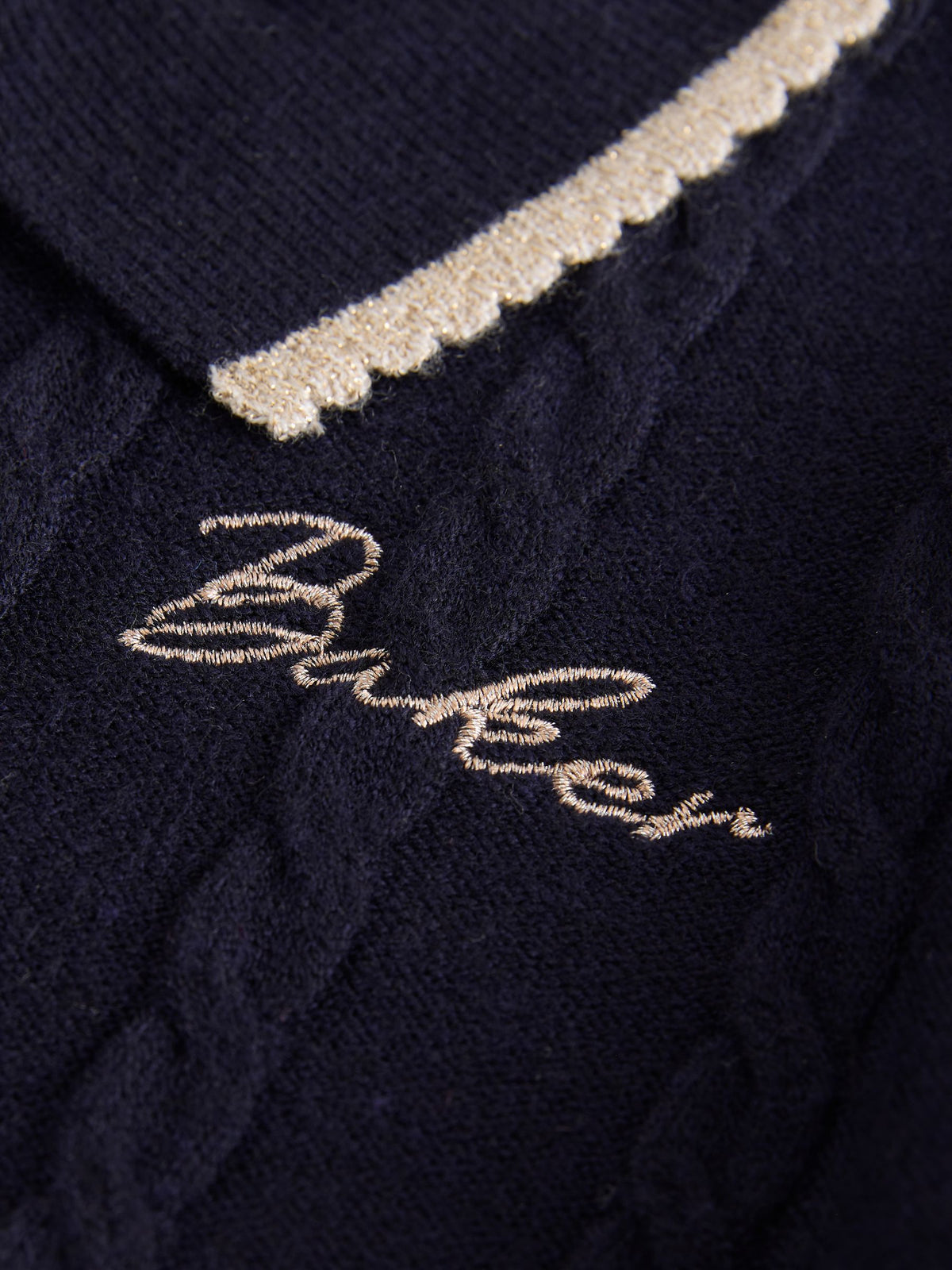 Baker by Ted Baker Navy Cable Knit Collared Dress