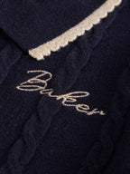Baker by Ted Baker Navy Cable Knit Collared Dress