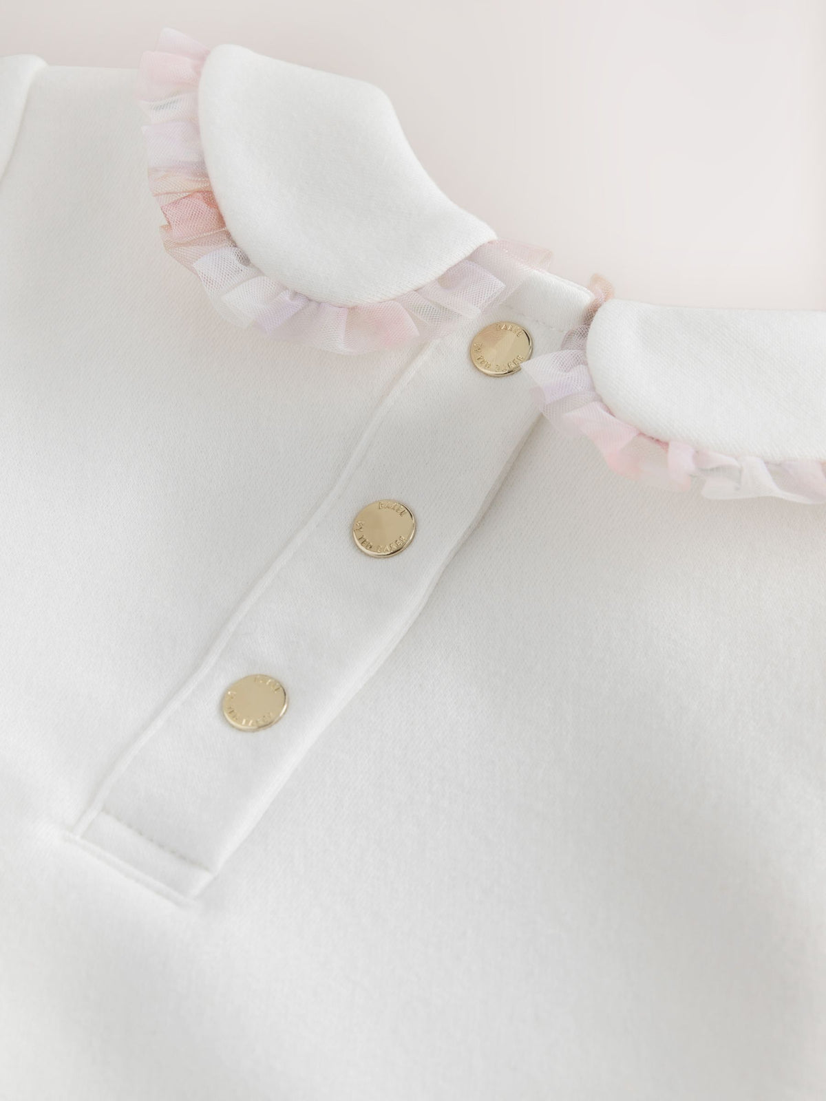 Baker by Ted Baker White Quilted Peplum Mesh Romper