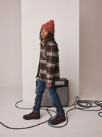 Chocolate Brown Check Borg Lined Shacket (3-16yrs)