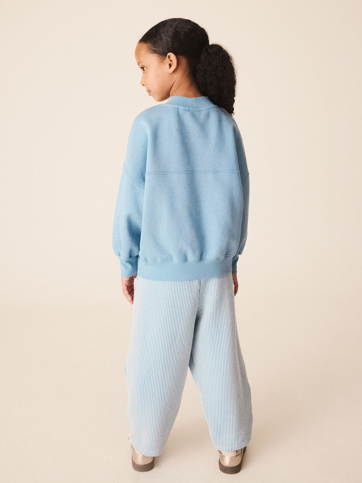 Blue Sweatshirt And Textured Trousers Set (3-16yrs)
