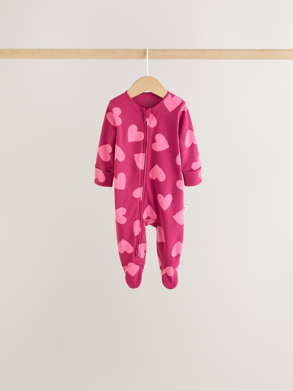 Purple/Pink Two Way Zip Baby Sleepsuits 5 Pack (0mths-2yrs)
