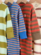 Blue/Green Stripe Two Way Zip Sleepsuits 4 Pack (0mths-3yrs)