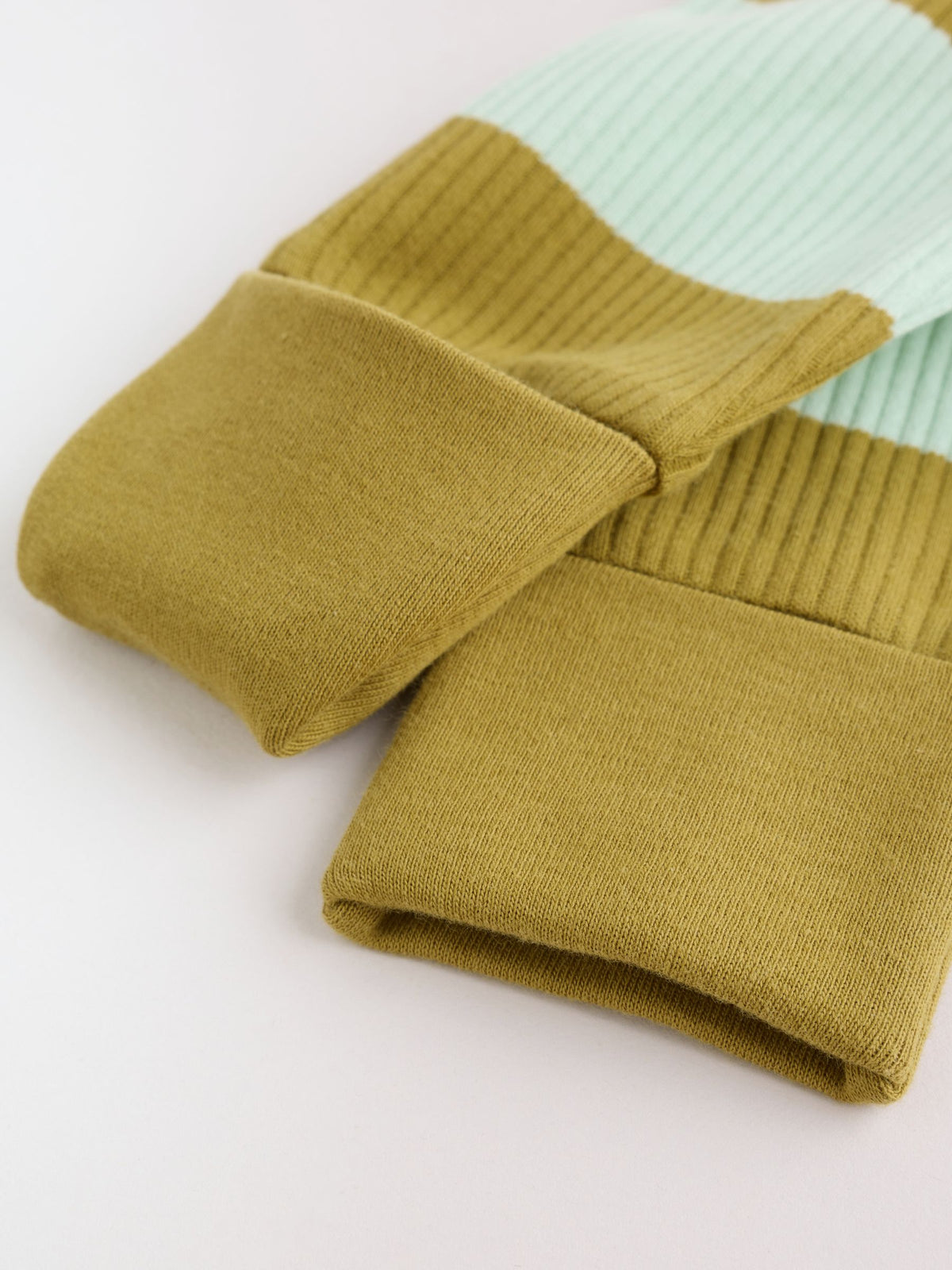Blue/Green Stripe Two Way Zip Sleepsuits 4 Pack (0mths-3yrs)