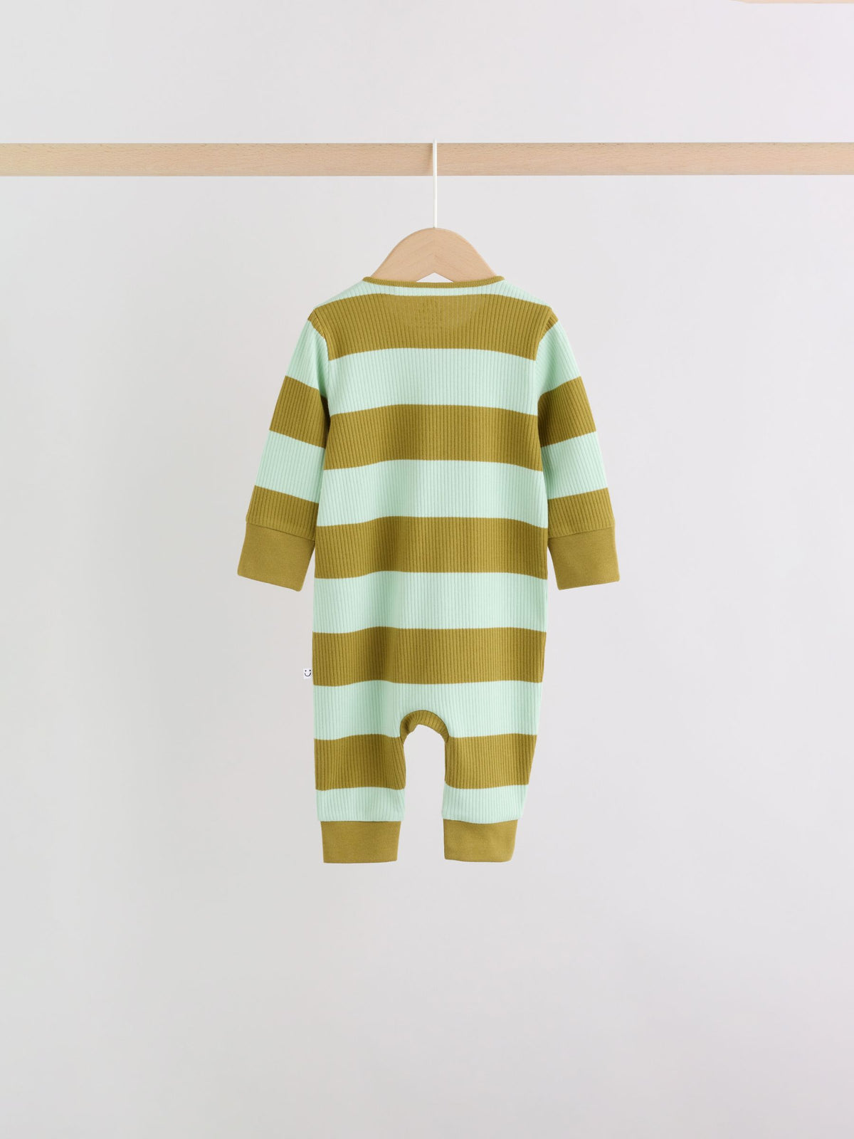 Blue/Green Stripe Two Way Zip Sleepsuits 4 Pack (0mths-3yrs)