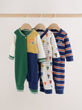Multi Varsity Sleepsuit 3 Pack (0mths-3yrs)