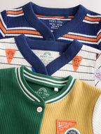 Multi Varsity Sleepsuit 3 Pack (0mths-3yrs)