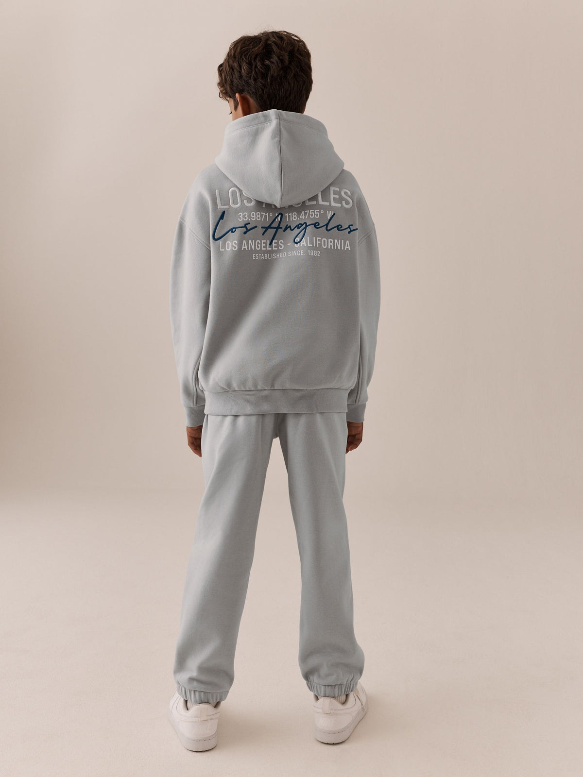 Grey Back Print Relaxed Fit Heavy Weight Hoody Jogger Set (3-16yrs)