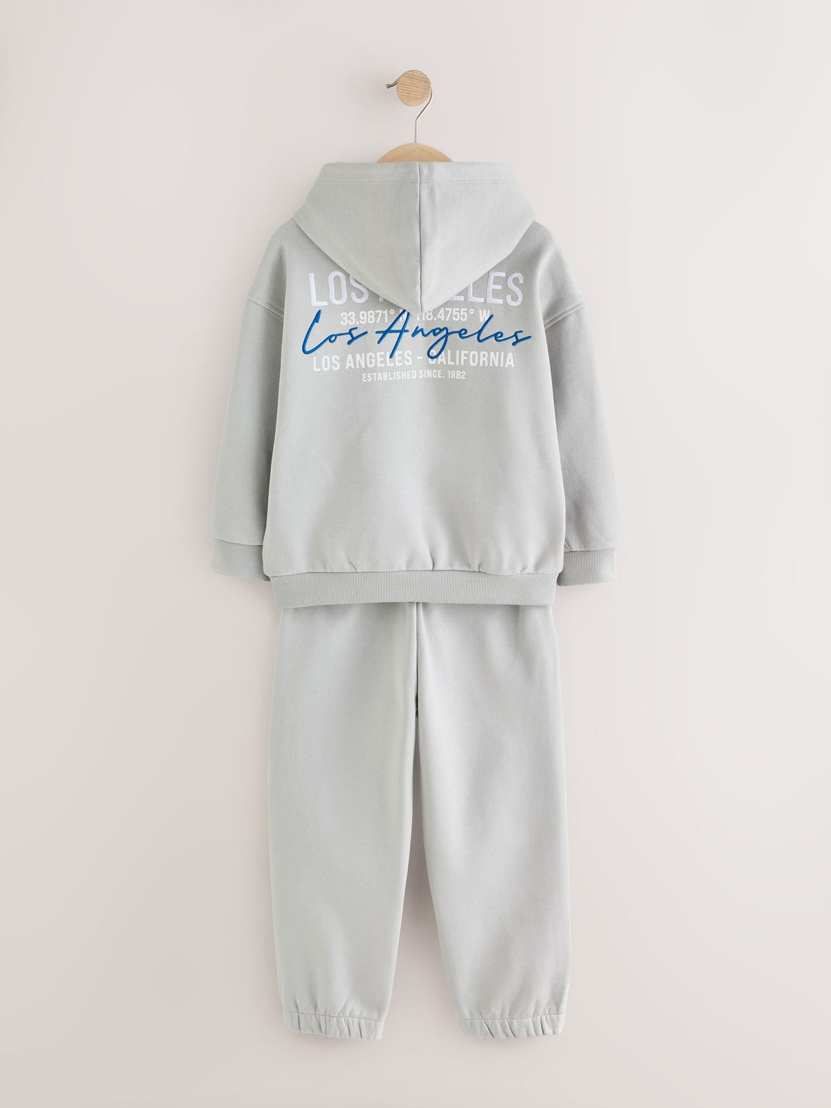 Grey Back Print Relaxed Fit Heavy Weight Hoody Jogger Set (3-16yrs)