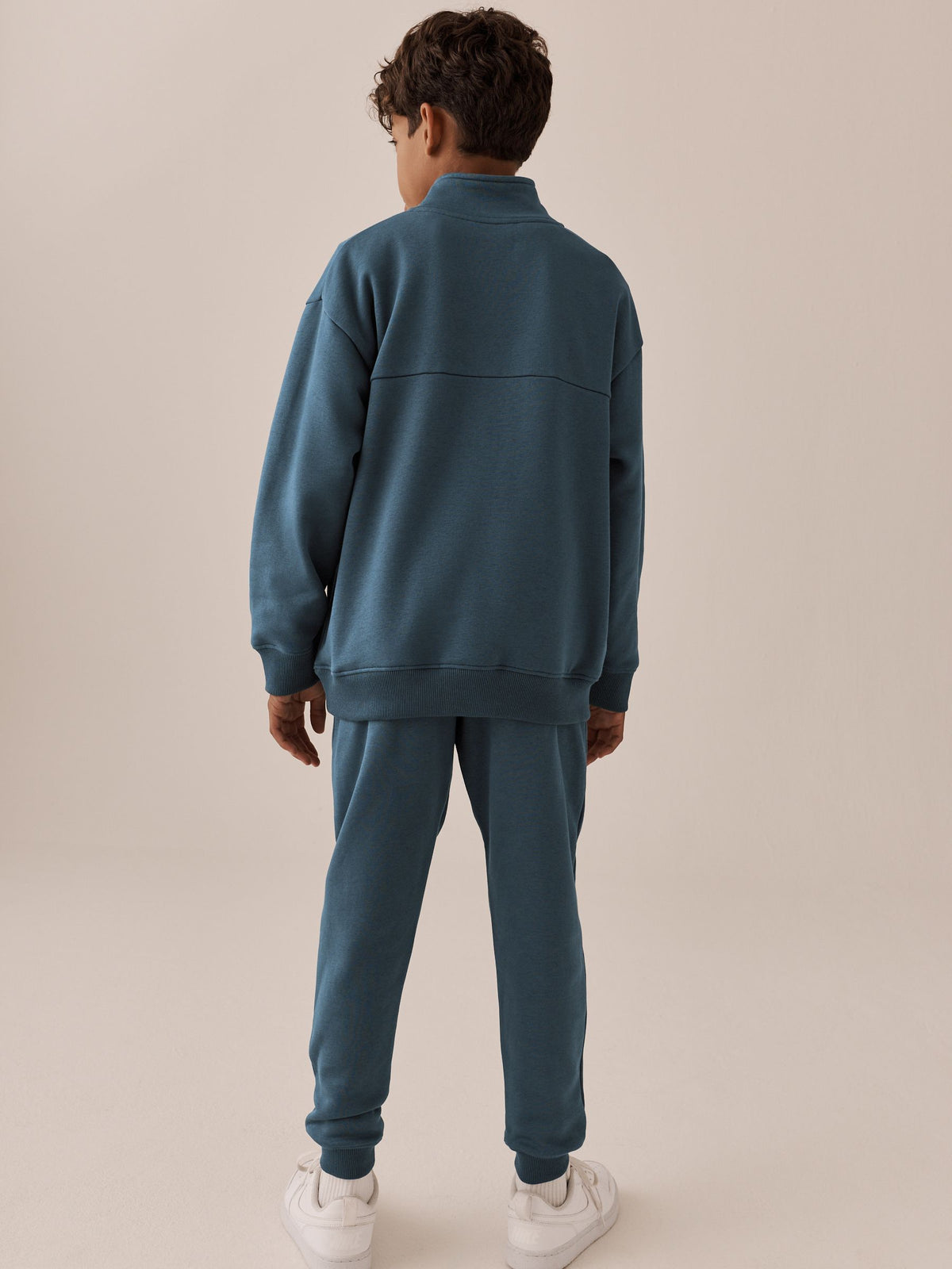 Teal Blue Funnel Neck Zip Up Joggers Set (3-16yrs)