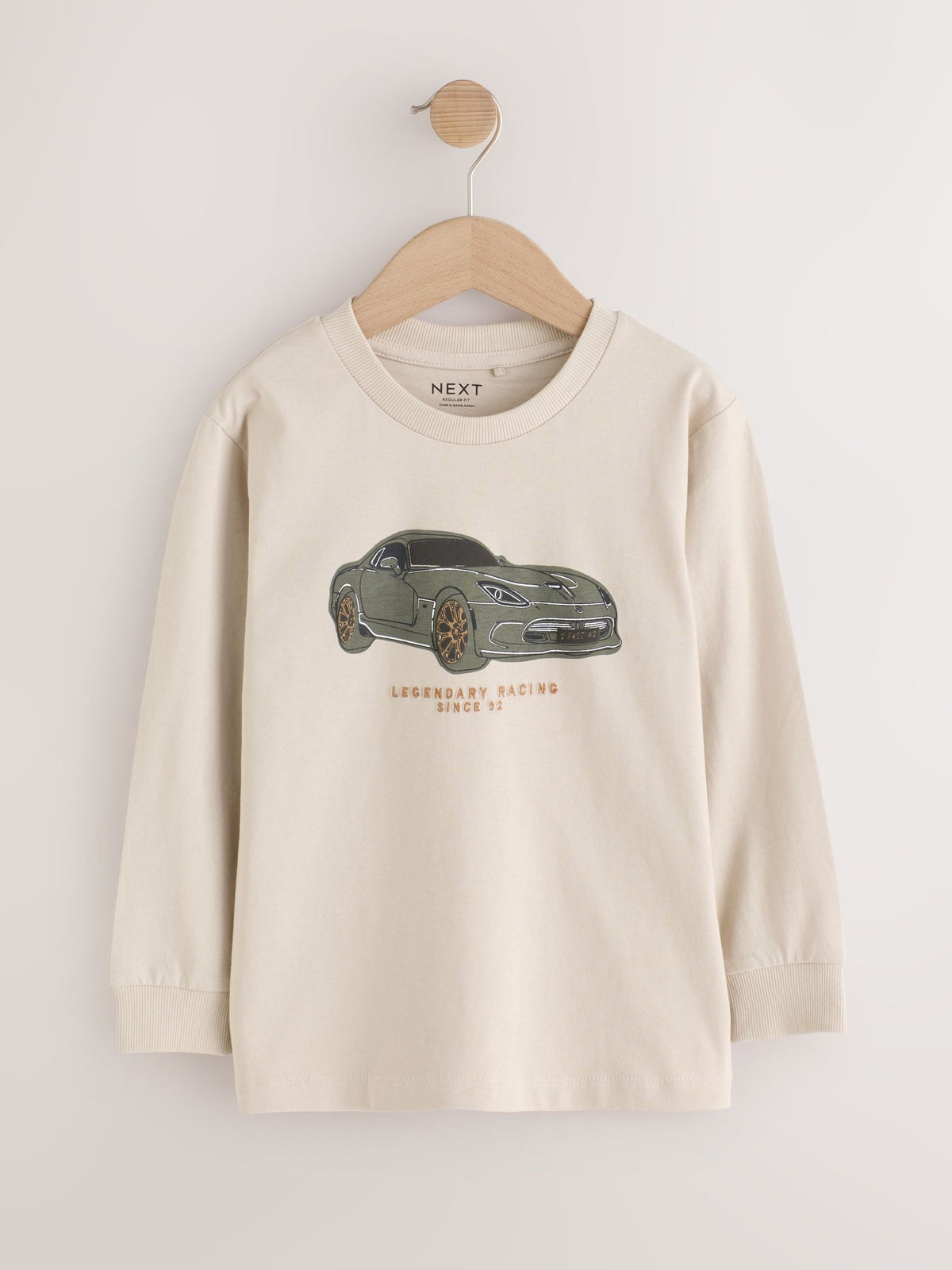 Navy/Tan/Stone Vehicles Graphic Long Sleeve Relaxed Fit T-Shirts 3 Pack (3-16yrs)