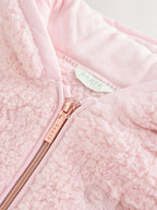 Baker by Ted Baker Pink Zip-Through Hooded Bow Fleece